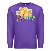 Purple chicks eggs daisy easter Premium Sweatshirt - Artiststas
