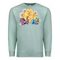 Seafoam chicks eggs daisy easter Premium Sweatshirt - Artiststas