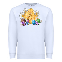 White chicks eggs daisy easter Premium Sweatshirt - Artiststas