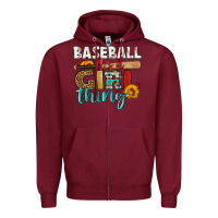 Burgundy baseball it's a girl thing Zipper Hoodie - HRA Design Shop