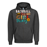 Charcoal Heather baseball it's a girl thing Zipper Hoodie - HRA Design Shop