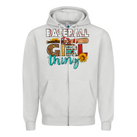 Dove Grey baseball it's a girl thing Zipper Hoodie - HRA Design Shop