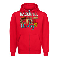 Red baseball it's a girl thing Zipper Hoodie - HRA Design Shop
