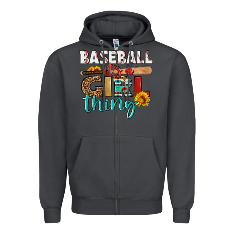 Baseball It's A Girl Thing Zipper Hoodie by HRA Design Shop | Teevron