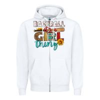 White baseball it's a girl thing Zipper Hoodie - HRA Design Shop
