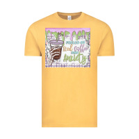 Vintage Mustard fueled by iced coffee and anxiety Vintage Tee - MaliasSmallBusiness