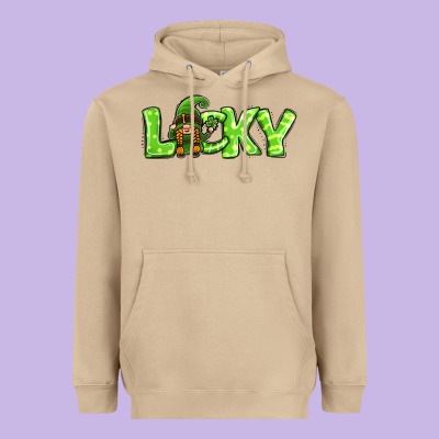 St Patricks Day Lucky Gnome Heavyweight Hoodie Designed By Jasminsmagicworld
