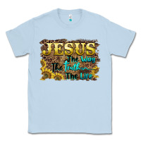 Dusty Blue jesus the way the truth the life Classic Tee - BarkalooDesign