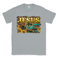 Heather Grey jesus the way the truth the life Classic Tee - BarkalooDesign