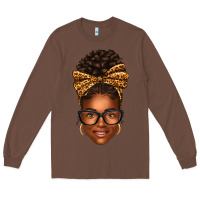 Chestnut afro woman messy bun Long Sleeve Tee - texasbilliewilder