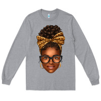 Heather Grey afro woman messy bun Long Sleeve Tee - texasbilliewilder