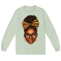 Matcha afro woman messy bun Long Sleeve Tee - texasbilliewilder