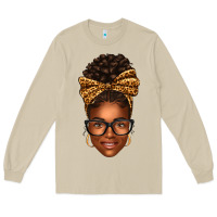 Mushroom afro woman messy bun Long Sleeve Tee - texasbilliewilder