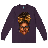 Plum afro woman messy bun Long Sleeve Tee - texasbilliewilder