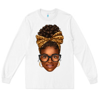 White afro woman messy bun Long Sleeve Tee - texasbilliewilder