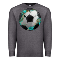 Charcoal Heather western sport soccer camouflage turquoise pattern Premium Sweatshirt - Artiststas