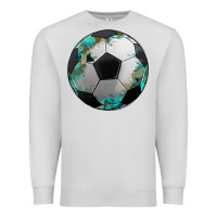 Dove Grey western sport soccer camouflage turquoise pattern Premium Sweatshirt - Artiststas