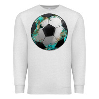 Oatmeal Heather western sport soccer camouflage turquoise pattern Premium Sweatshirt - Artiststas