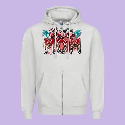 Race Mom Zipper Hoodie Designed By Racoondesign