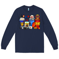 Navy dispatcher coffee cups Long Sleeve Tee - Zillion Design Studio