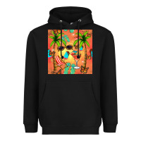 Black summer slipper and cocktail seamless pattern Heavyweight Hoodie - BundleAndBundleShop