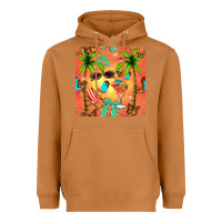 Meerkat summer slipper and cocktail seamless pattern Heavyweight Hoodie - BundleAndBundleShop