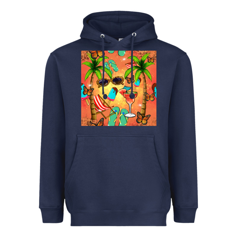 Summer Slipper And Cocktail Seamless Pattern Heavyweight Hoodie by BundleAndBundleShop | Teevron