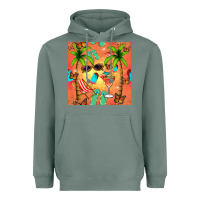 Sage summer slipper and cocktail seamless pattern Heavyweight Hoodie - BundleAndBundleShop