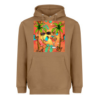 Toasted Coconut summer slipper and cocktail seamless pattern Heavyweight Hoodie - BundleAndBundleShop