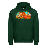 Forest Green thankful pumpkins Urban Hoodie - MaliasSmallBusiness