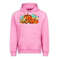 Fuchsia Pink thankful pumpkins Urban Hoodie - MaliasSmallBusiness