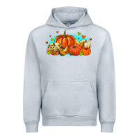 Heather Grey thankful pumpkins Urban Hoodie - MaliasSmallBusiness