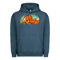 Pigment Midnight Navy thankful pumpkins Urban Hoodie - MaliasSmallBusiness