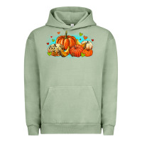 Pigment Oil Green thankful pumpkins Urban Hoodie - MaliasSmallBusiness