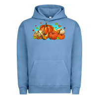 Pigment Pebble Blue thankful pumpkins Urban Hoodie - MaliasSmallBusiness