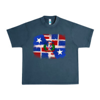 Midnight Navy dominican and puerto rico flag Urban Heavy Tee - texasbilliewilder
