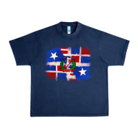 Navy dominican and puerto rico flag Urban Heavy Tee - texasbilliewilder