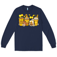 Navy childhood cancer coffee cups Long Sleeve Tee - Zillion Design Studio