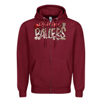 Burgundy Raising Ballers Zipper Hoodie - RacoonDesign