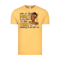 Vintage Mustard even in the midst of my storm i see god working it Vintage Tee - MaliasSmallBusiness