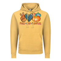 Vintage Mustard peace love pumpkins Vintage Hoodie - AdoDesignShop