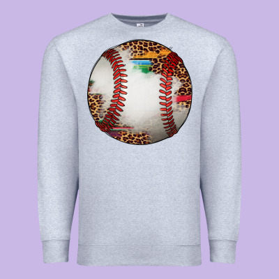 Western Baseball Leopard Serape Pattern Premium Sweatshirt Designed By Artiststas