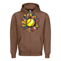 Chestnut softball sunflower Zipper Hoodie - HRA Design Shop