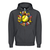 Smoke softball sunflower Zipper Hoodie - HRA Design Shop