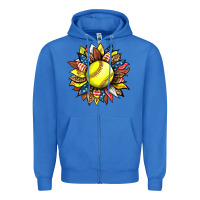 True Royal softball sunflower Zipper Hoodie - HRA Design Shop