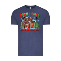 Vintage Denim barn lights and silent nights Vintage Tee - MaliasSmallBusiness