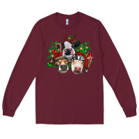 Burgundy christmas cows with tree Long Sleeve Tee - RanaPortraitStore