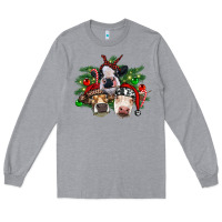 Heather Grey christmas cows with tree Long Sleeve Tee - RanaPortraitStore