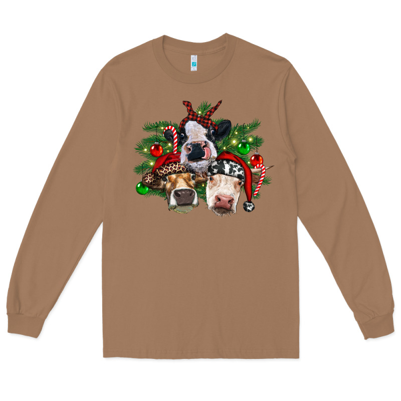 Christmas Cows With Tree Long Sleeve Tee by RanaPortraitStore | Teevron