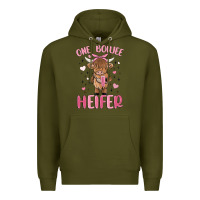 Army Green one boujee heifer Premium Hoodie - MaliasSmallBusiness